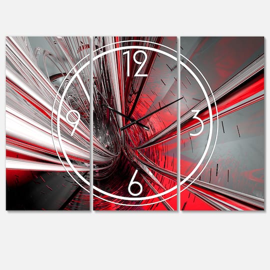 Designart Fractal 3D Deep Into Middle Multipanel Wall Clock